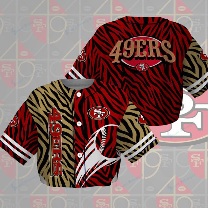 San Francisco 49ers Crop Top Baseball Jersey CBJS1076