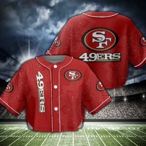 San Francisco 49ers Crop Top Baseball Jersey CBJS1084