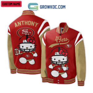 San Francisco 49ers NFL Hello Kitty Personalized Baseball Jacket GBJ1519