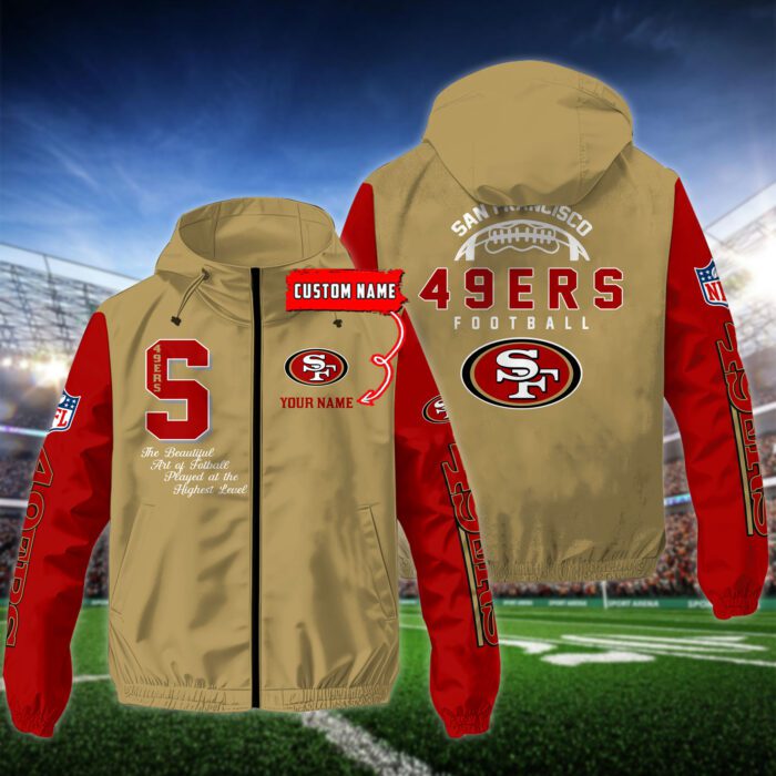 San Francisco 49ers Personalized NFL Windbreaker Outdoor Camo Jacket WWB1124