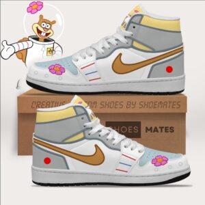 Sandy Cheeks SpongeBob SquarePants Air Jordan 1 High Top Shoes JD1 Sneakers BJD5026