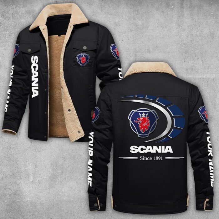 Scania Lapel Collar Fleece Cargo Jacket Winter Jacket LCJ1044