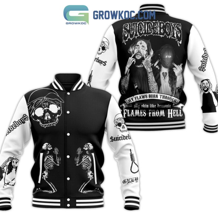 Suicideboys My Flaws Burn Through My Skin Like Demonic Flames From Hell Baseball Jacket GBJ1565