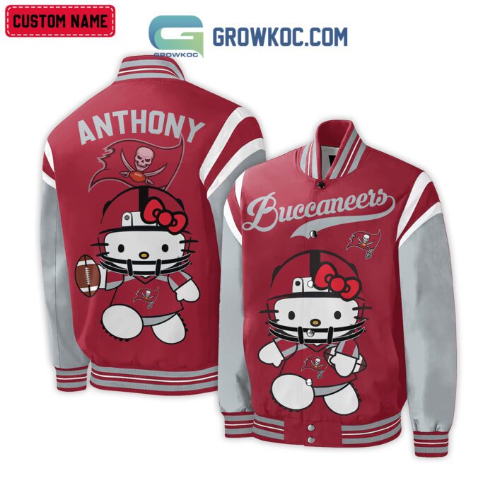 Tampa Bay Buccaneers NFL Hello Kitty Personalized Baseball Jacket GBJ1544