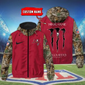 Tampa Bay Buccaneers NFL Windbreaker Outdoor Camo Jacket Custom Name WWB1092