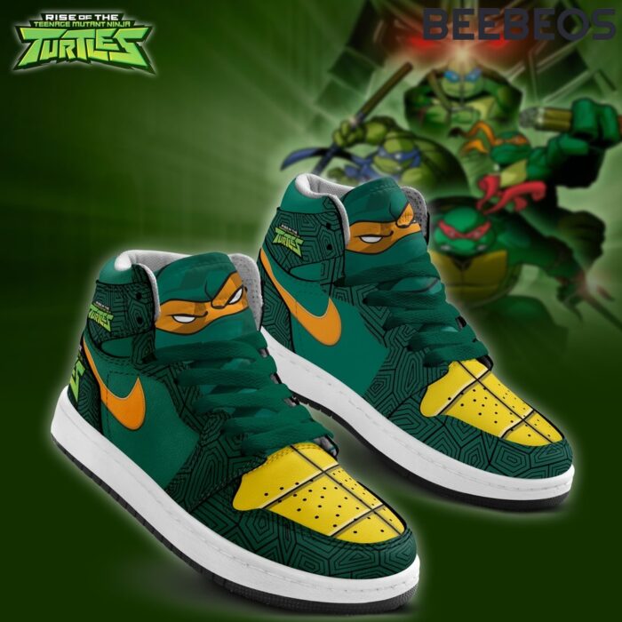 Teenage Mutant Ninja Turtle Mike Air Jordan 1 High Top Shoes JD1 Sneakers BJD5002