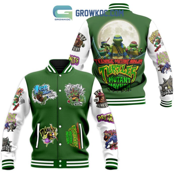 Teenage Mutant Ninja Turtles Mutant Mayhem Green Design Baseball Jacket GBJ1560