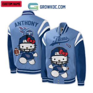 Tennessee Titans NFL Hello Kitty Personalized Baseball Jacket GBJ1545