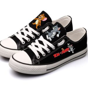 Tom And Jerry Shoes Low Top Canvas Sneakers Black Shoes ELT1107