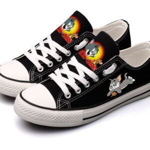 Tom And Jerry Shoes Low Top Canvas Sneakers Black Shoes ELT1108