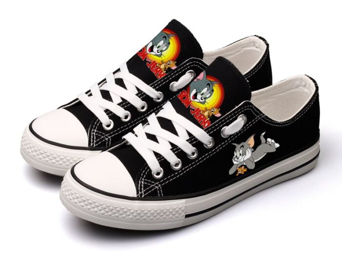 Tom And Jerry Shoes Low Top Canvas Sneakers Black Shoes ELT1108