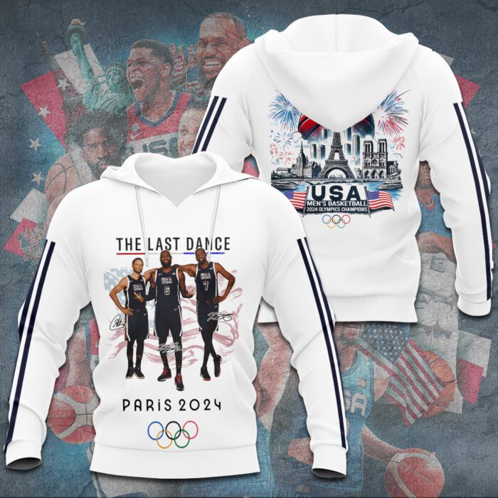 United States Olympic 2024 Men National Basketball Team 3D Unisex Performance Hoodie GUS1040