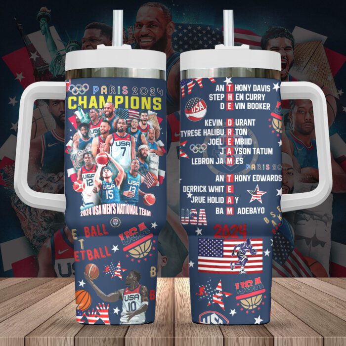 United States Olympic 2024 Men National Basketball Team 40oz Stanley Tumbler GUS1006