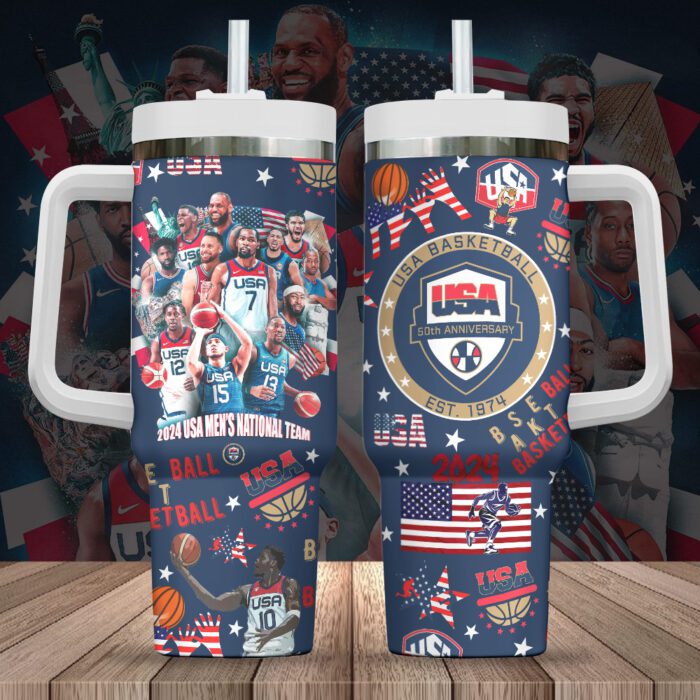 United States Olympic 2024 Men National Basketball Team 40oz Stanley Tumbler GUS1007