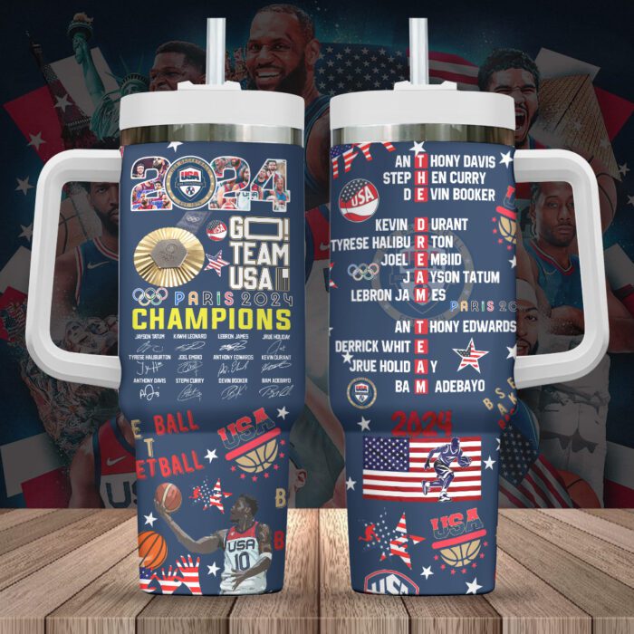 United States Olympic 2024 Men National Basketball Team 40oz Stanley Tumbler GUS1008