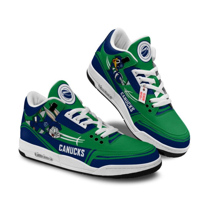 Vancouver Canucks Jordan 3 Sneakers Custom Shoes WJD3177