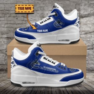 Vancouver Canucks NHL Personalized Jordan 3 Sneakers JD3 Shoes For Fans WJD3030