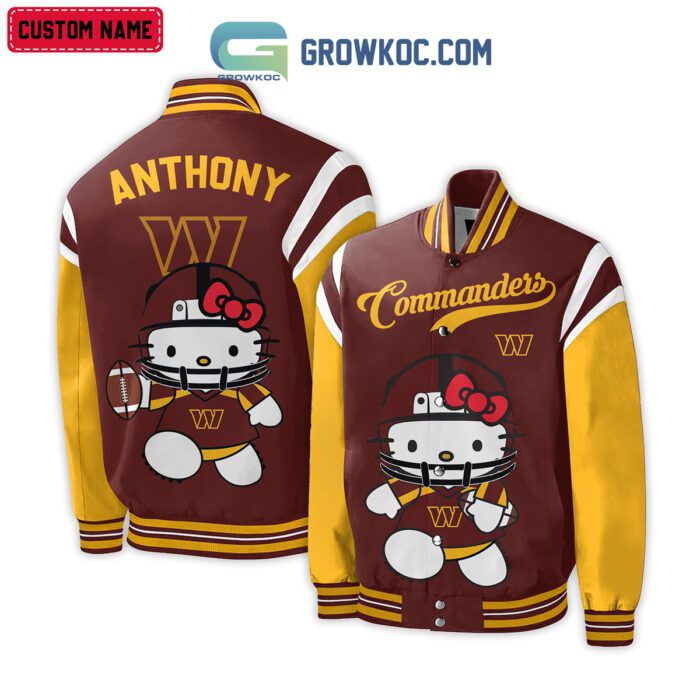 Washington Commanders NFL Hello Kitty Personalized Baseball Jacket GBJ1546