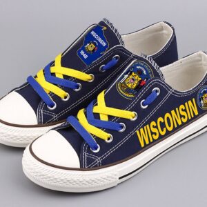 Wisconsin Shoes Wisconsin State Low Top Canvas Sneakers ELT1122