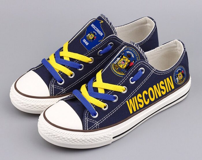 Wisconsin Shoes Wisconsin State Low Top Canvas Sneakers ELT1122