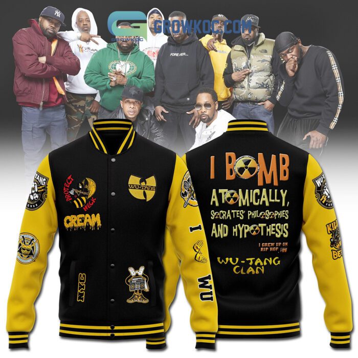 Wu-Tang Clan Cream Protect Neck Baseball Jacket GBJ1419