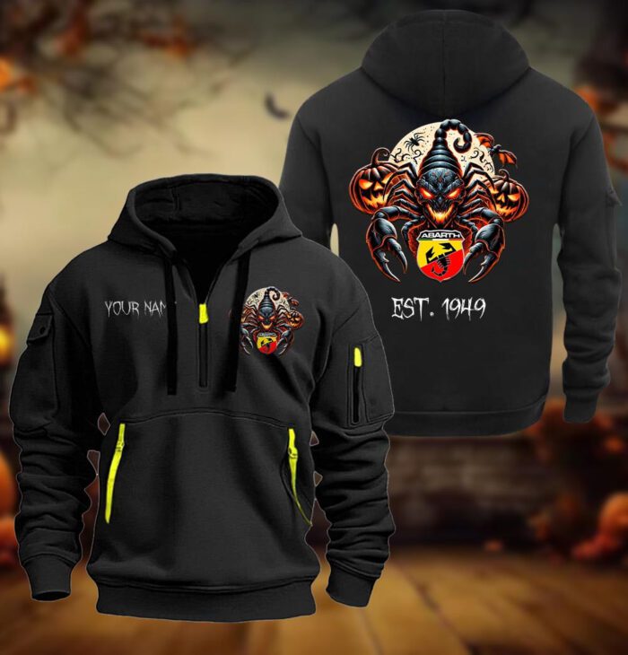 Abarth Halloween Style Spooky Season Quarter Zip Hoodie LQH1016