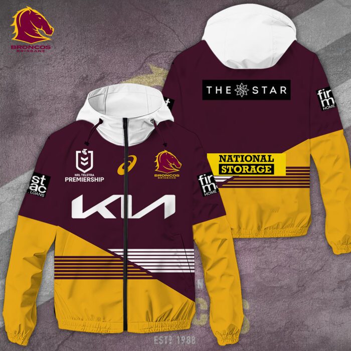 Brisbane Broncos 3D Windbreaker Jacket GWJ1026