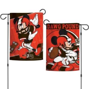 Cleveland Browns Mickey Mouse 2 Sided Garden Flag Yard Banner Disney