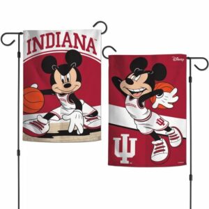 Indiana Hoosiers Mickey Mouse 2 Sided Garden Flag Yard Banner Disney