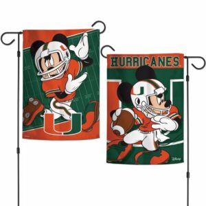 Miami Hurricanes Mickey Mouse 2 Sided Garden Flag Yard Banner Disney