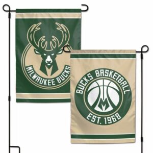 Milwaukee Bucks Double Sided Garden Flag NBA Yard Banner Outdoor