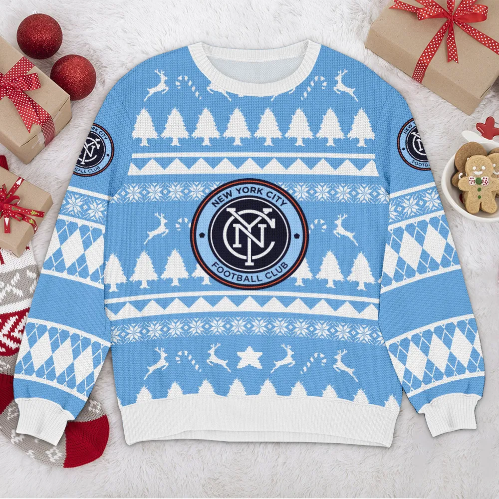 New York City FC MLS Ugly Sweater Christmas Season