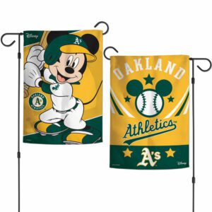 Oakland Athletics Mickey Mouse 2 Side Garden Flag Yard Banner Disney