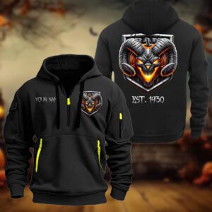 Ram Truck Halloween Style Spooky Season Quarter Zip Hoodie LQH1012