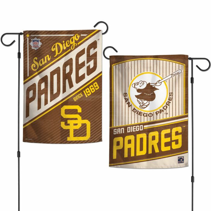 San Diego Padres Cooperstown Style 2 Sided Garden Flag Yard Banner