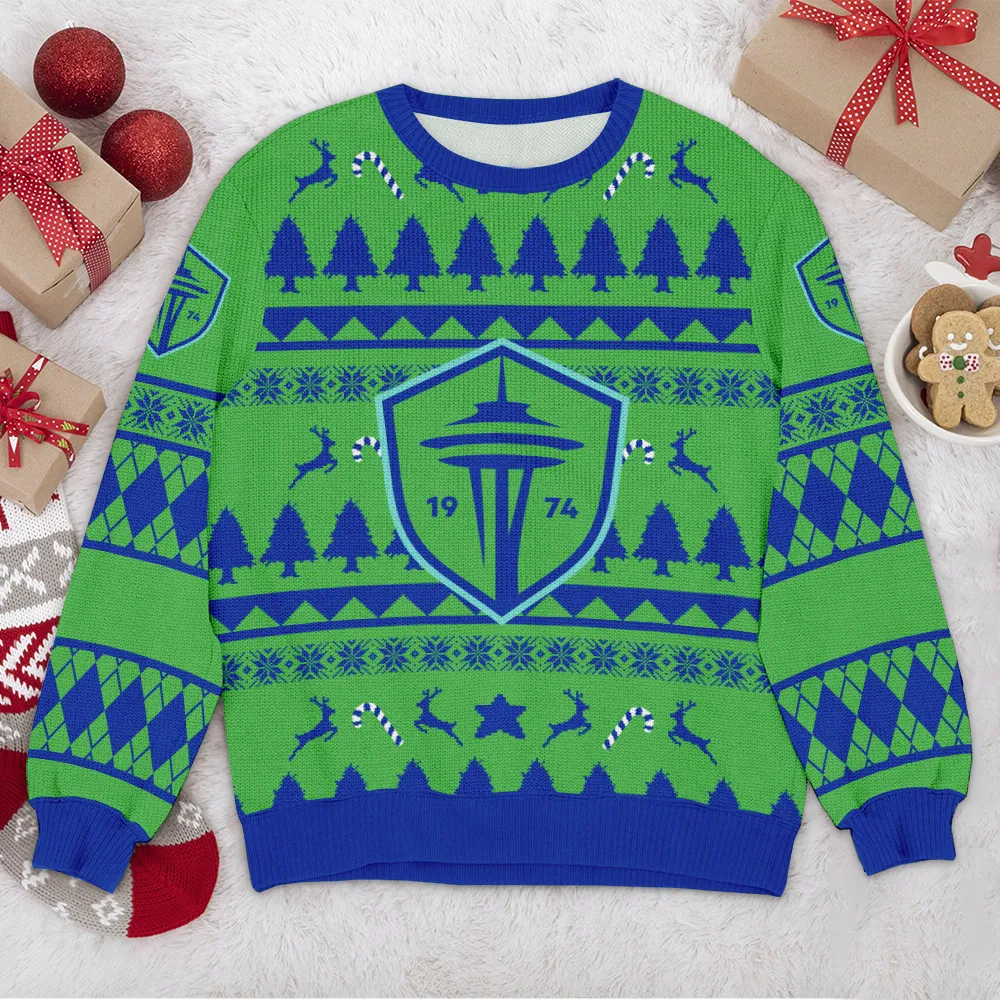 Seattle Sounders MLS Ugly Sweater Christmas Season