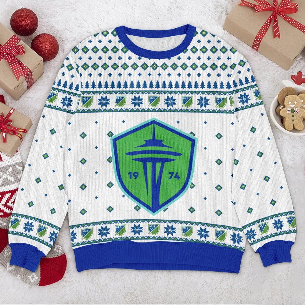 Seattle Sounders MLS Ugly Sweater Christmas Season