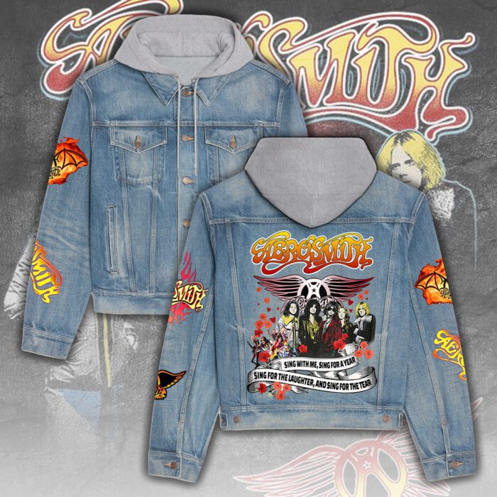 Aerosmith Women's Denim Hood Jacket GDN123