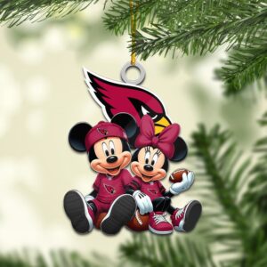 Arizona Cardinals Mickey & Minnie NFL Personalized Ornament For Fans WOM1111