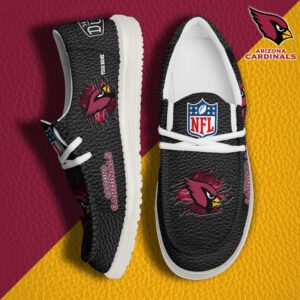 Arizona Cardinals NFL Hey Dude Canvas Loafer Black Shoes Custom Name  WLF3033