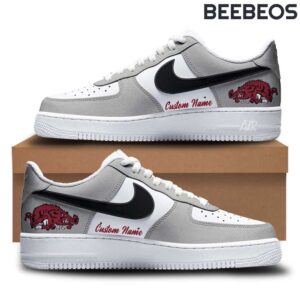 Arkansas Razorbacks Basketball Grey Air Force 1 Shoes AF1 Limited Sneakers