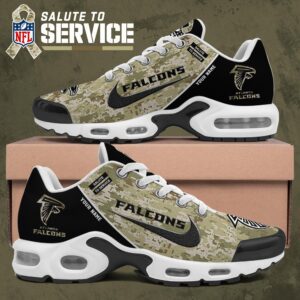 Atlanta Falcons NFL Camo 2024 Salute to Service Custom Name Air Max Plus TN Shoes AWM1033