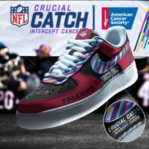 Atlanta Falcons NFL Crucial Catch Intercept Cancer AF1 Shoes WBC5033