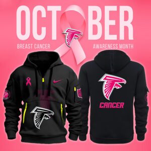 Atlanta Falcons NFL October Breast Cancer Awareness Month Quarter Zip Hoodie