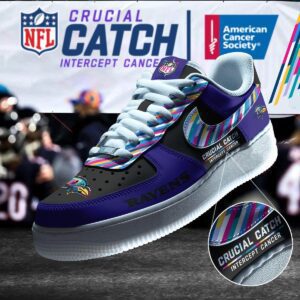 Baltimore Ravens NFL Crucial Catch Intercept Cancer AF1 Shoes WBC5038