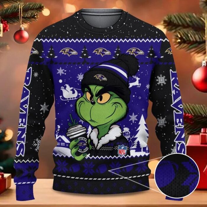 Baltimore Ravens NFL Grinch Stole Christmas Ugly Sweater WUC1039