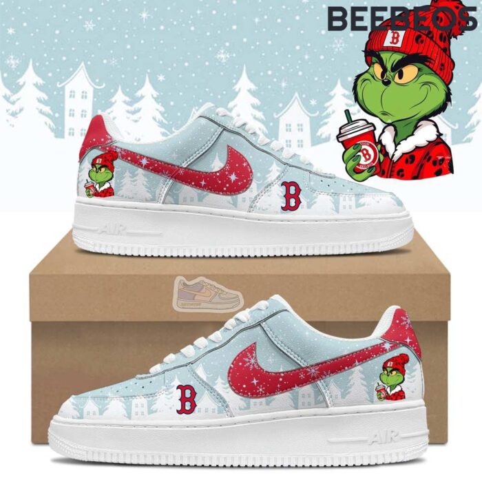 Boston Red Sox Grinchmas Air Force 1 Shoes AF1 Limited Sneakers