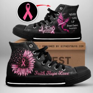 Breast Cancer Awareness High Top Canvas Shoes ACA1016