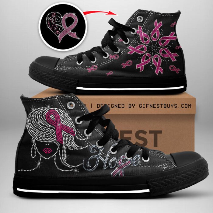 Breast Cancer Awareness High Top Canvas Shoes ACA1018