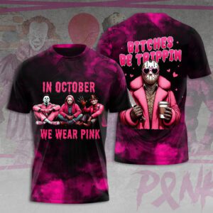 Breast Cancer Awareness x Horror Movies Unisex T-Shirt ACA1036